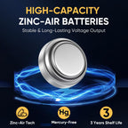 60 Count Hearing Aid Batteries Size 312, 1.4V Long Lasting