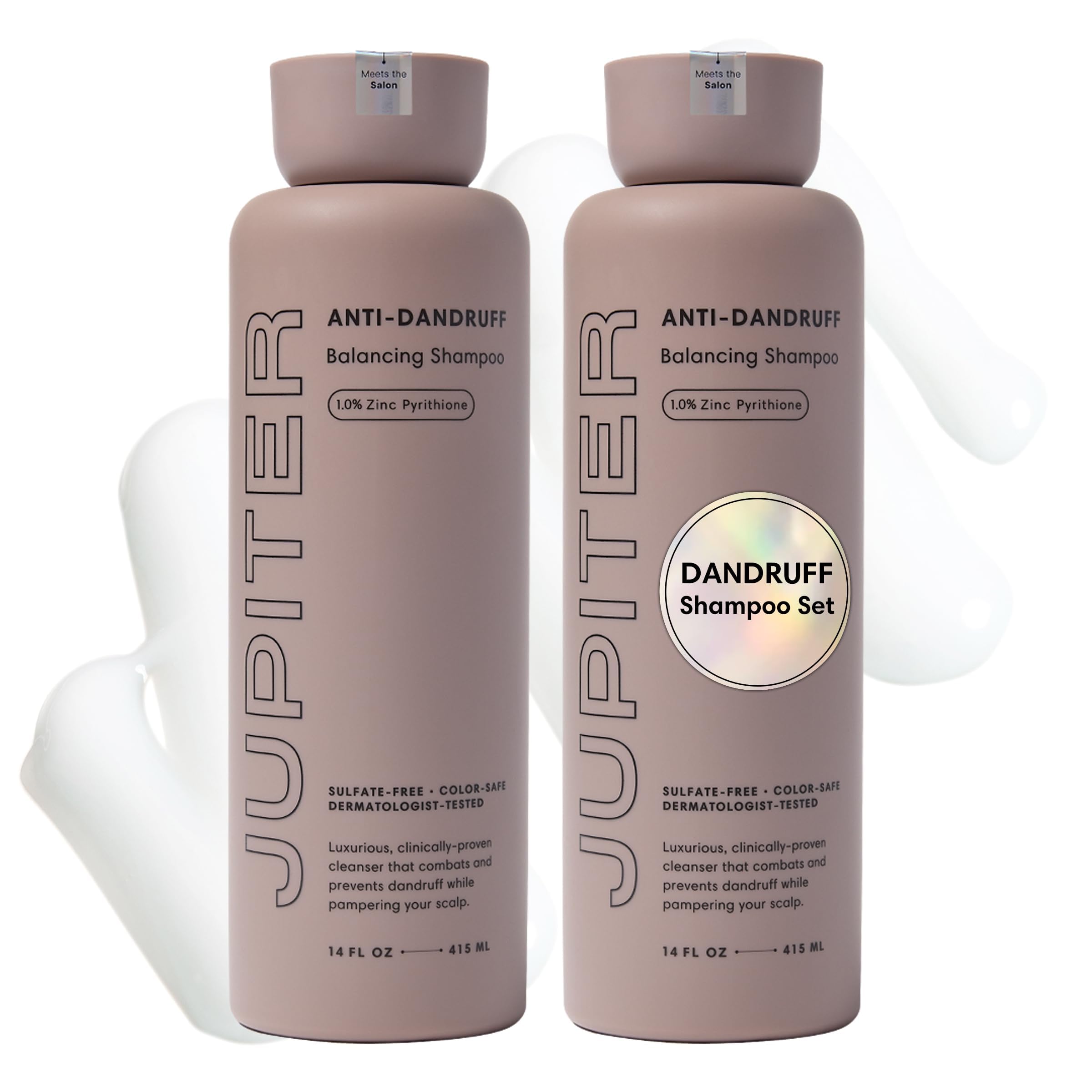 Jupiter Anti Dandruff Shampoo - Shampoo for Men & Women for Flaky, Itchy, Oily, & Dry Scalp - Nourishes Scalp and Reduces Breakage & Flakes - Color-Safe, Sulfate-Free, Paraben-Free - 2 Pack