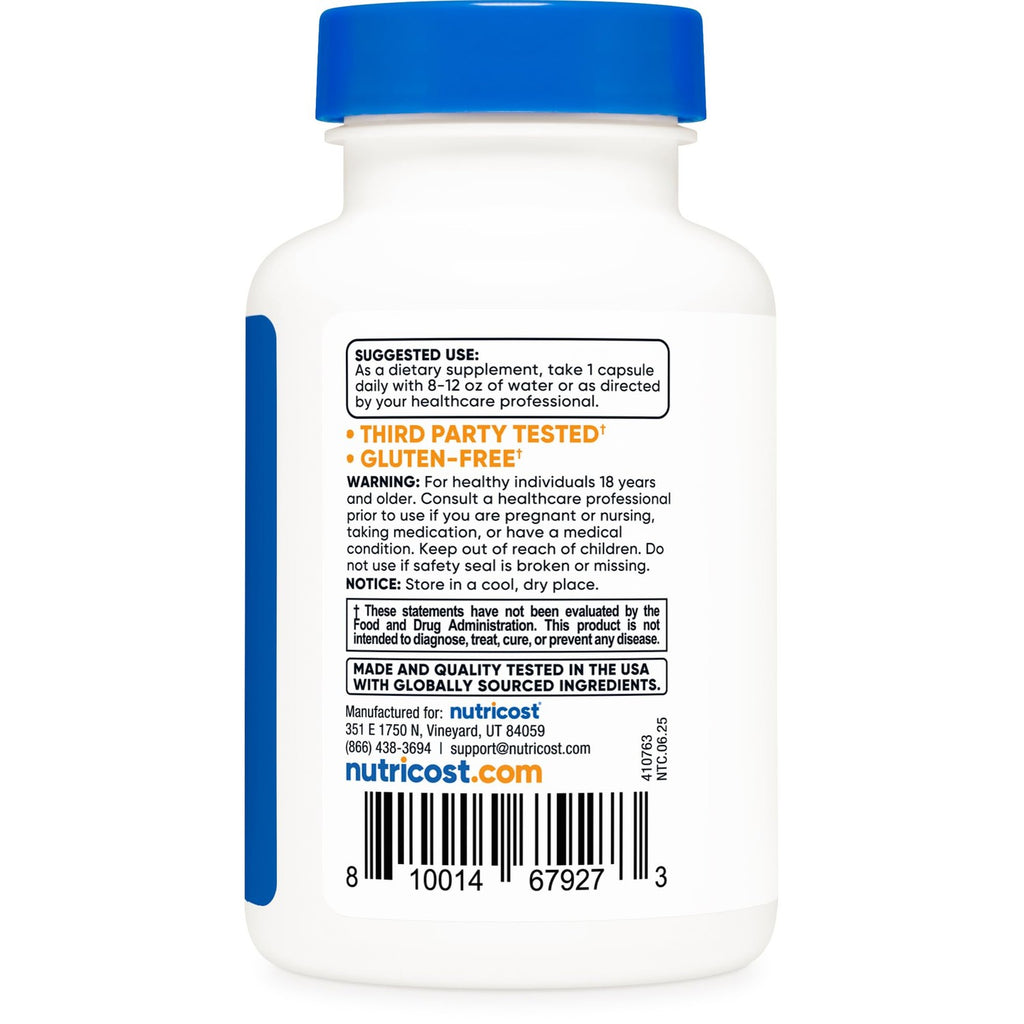 Nutricost KSM-66 Ashwagandha Root Extract (600mg) 60 Capsules | 5% Withanolides & BioPerine, Full-Spectrum Root Extract