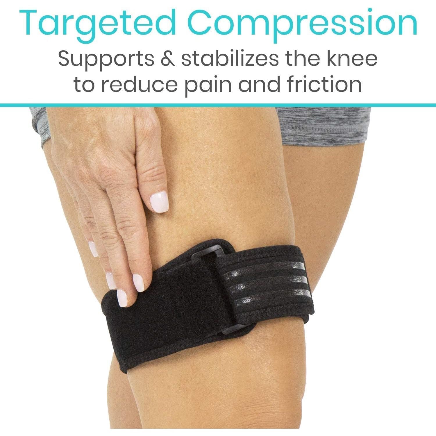 Buy now Vive IT Band Strap - Iliotibial Band Compression Wrap - Outside of Knee Pain, Hip, Thigh & ITB Syndrome Support - Neoprene Brace for Running and Exercise - Athletic Stabilizer for Men, Women at indiglob india