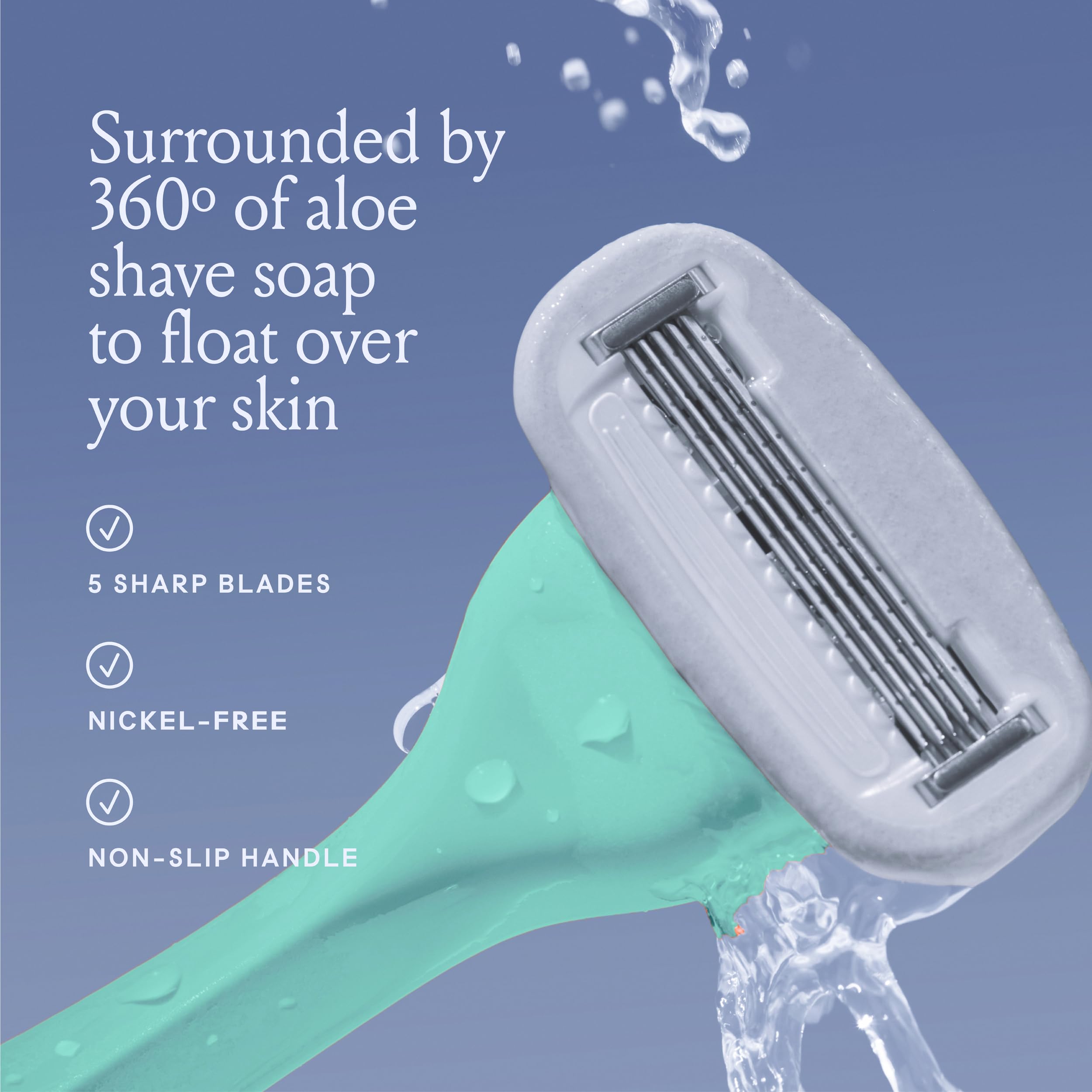 Billie Women’s Razor Refill Blades 5-Blade Cartridges - 8 count | 5 blade razors for women, Sensitive skin, Surrounded by aloe shave soap