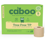 Caboo Tree Free Toilet Paper, Unbleached, Plastic Free, 12 Rolls