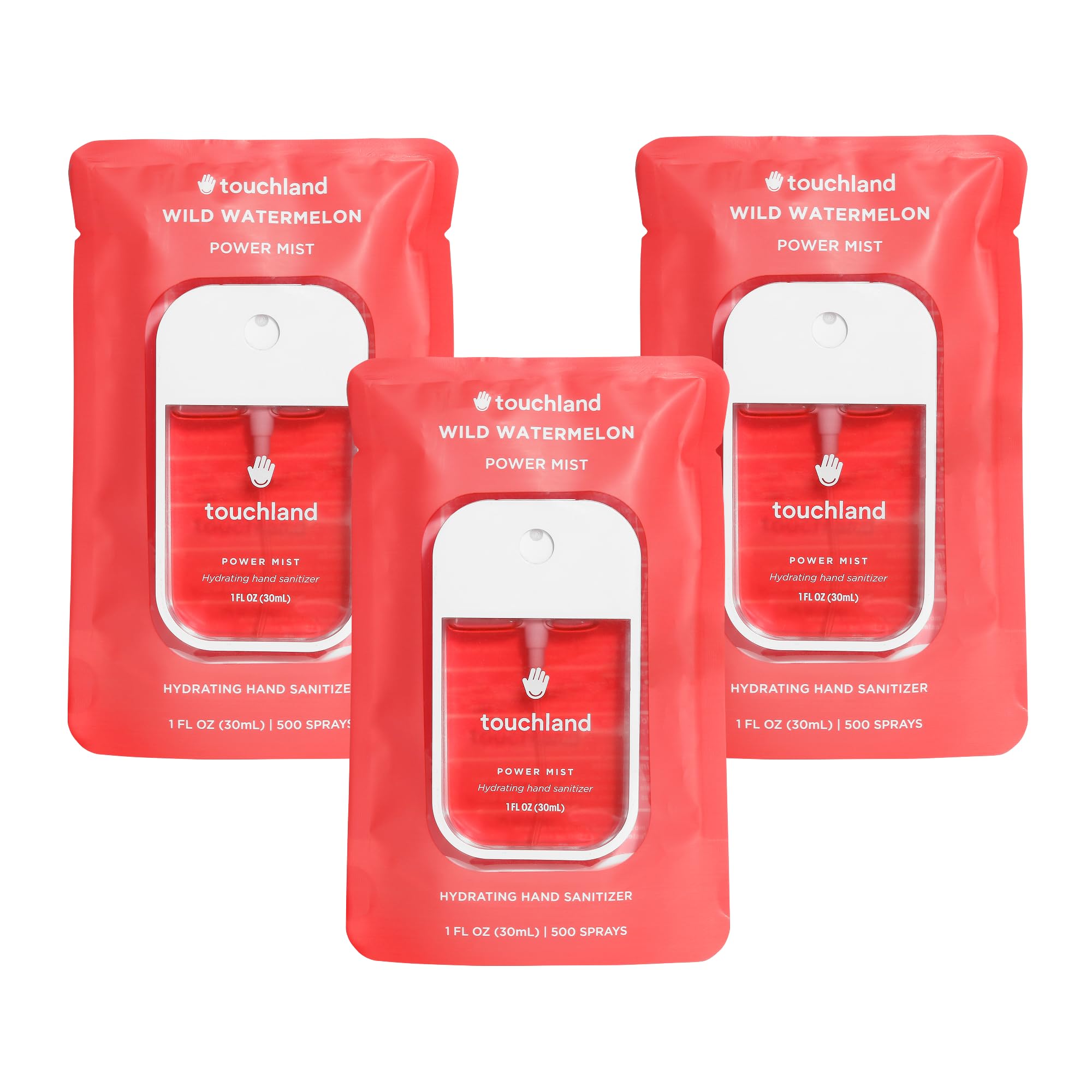 Buy now Touchland Hydrating Hand Sanitizer Spray, JUICY Trio Set (Watermelon, Peach, Berry), 1 FL. OZ. Travel Size Power Mist Sprays (Set of 3) at indiglob india