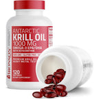 Buy now Bronson Antarctic Krill Oil 1000 mg with Omega-3s EPA, DHA, Astaxanthin and Phospholipids 120 Softgels at indiglob india