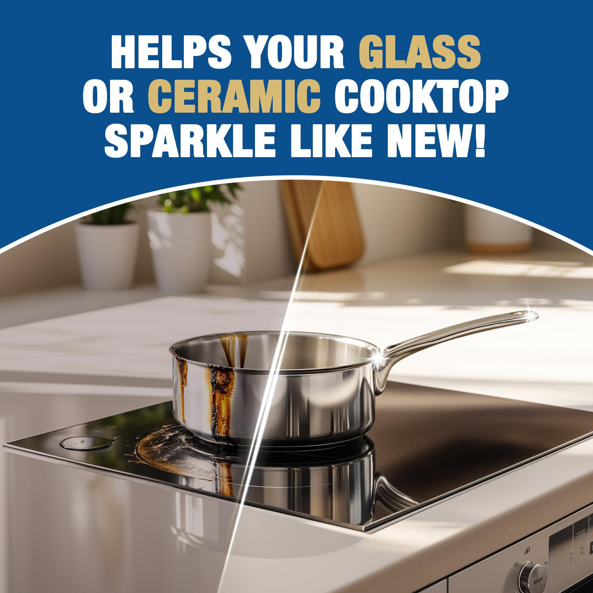 Bar Keepers Friend Cooktop Cleaner (2 x13 oz) + Scraper - Multipurpose Liquid Stovetop Cleanser, Safe for Use on Glass & Ceramic Cooking Surfaces, Copper, Brass, Chrome, Stainless Steel & Porcelain