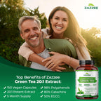 Zazzee Extra Strength Green Tea 20:1 Extract, 50% EGCG, 150 Vegan Capsules | 98% Polyphenols, 80% Catechins, 5 Month Supply, Certified Kosher, Antioxidant & Metabolism Support, Non-GMO, Made in the USA