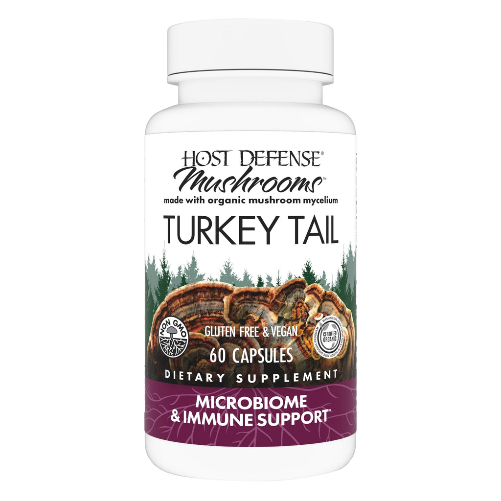 Host Defense Turkey Tail, Digestive & Immune, 240 (2 Units of 120 Ct) | Digestive, Gastrointestinal, Immune Response, and Gut Microbiome Support, Turkey Tail Mushroom Supplement, 60 Servings Each