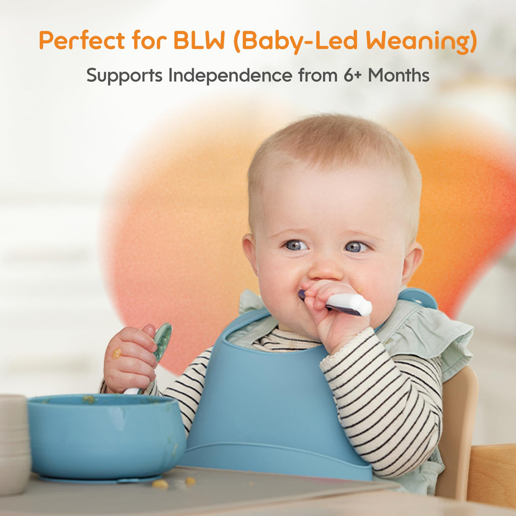 Buy now NumNum Baby Spoons Set, Baby Essentials Pre-Spoon GOOtensils for 6+ Months, First Stage Self-Feeding Spoons for Baby Led Weaning (BLW), Silicone Toddler Utensils, BPA-Free, 2 Pack Gray/Green at indiglob india