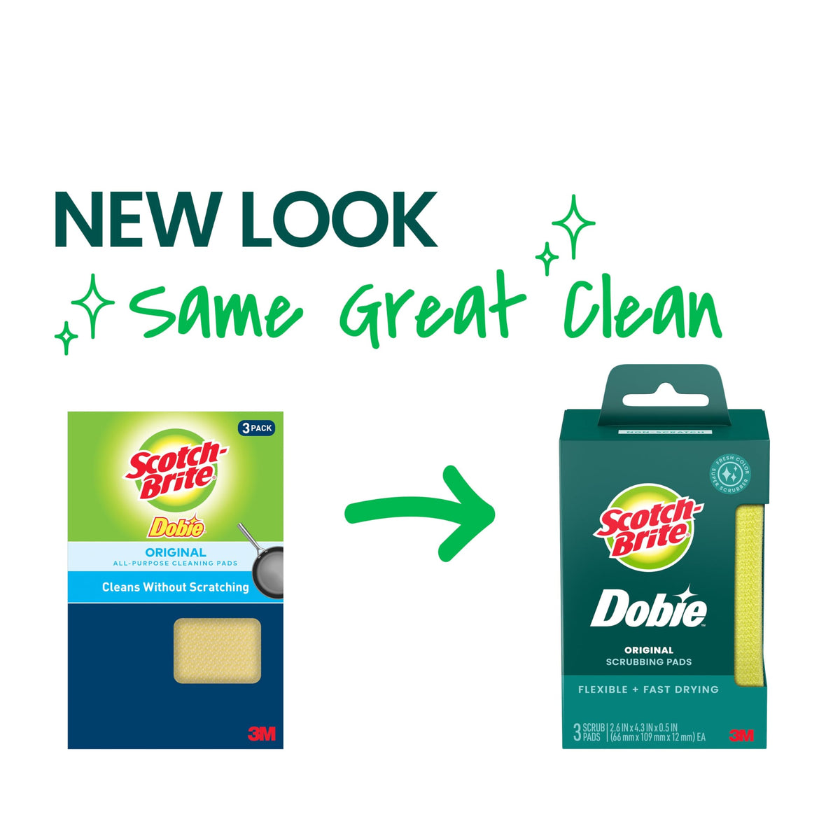 Scotch-Brite Dobie Non-Scratch All-Purpose Scrub Pads, 24 Pack