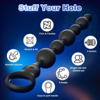 Vibrating Anal Beads Anal Toys, SMAM 12″ Insertable Silicone Long Butt Plug Prostate Massager with 10 Vibration Modes 3 Motors 6 Beads, Adult Toys Anal Trainer Sex Toy Sex Toys for Men Women Couples