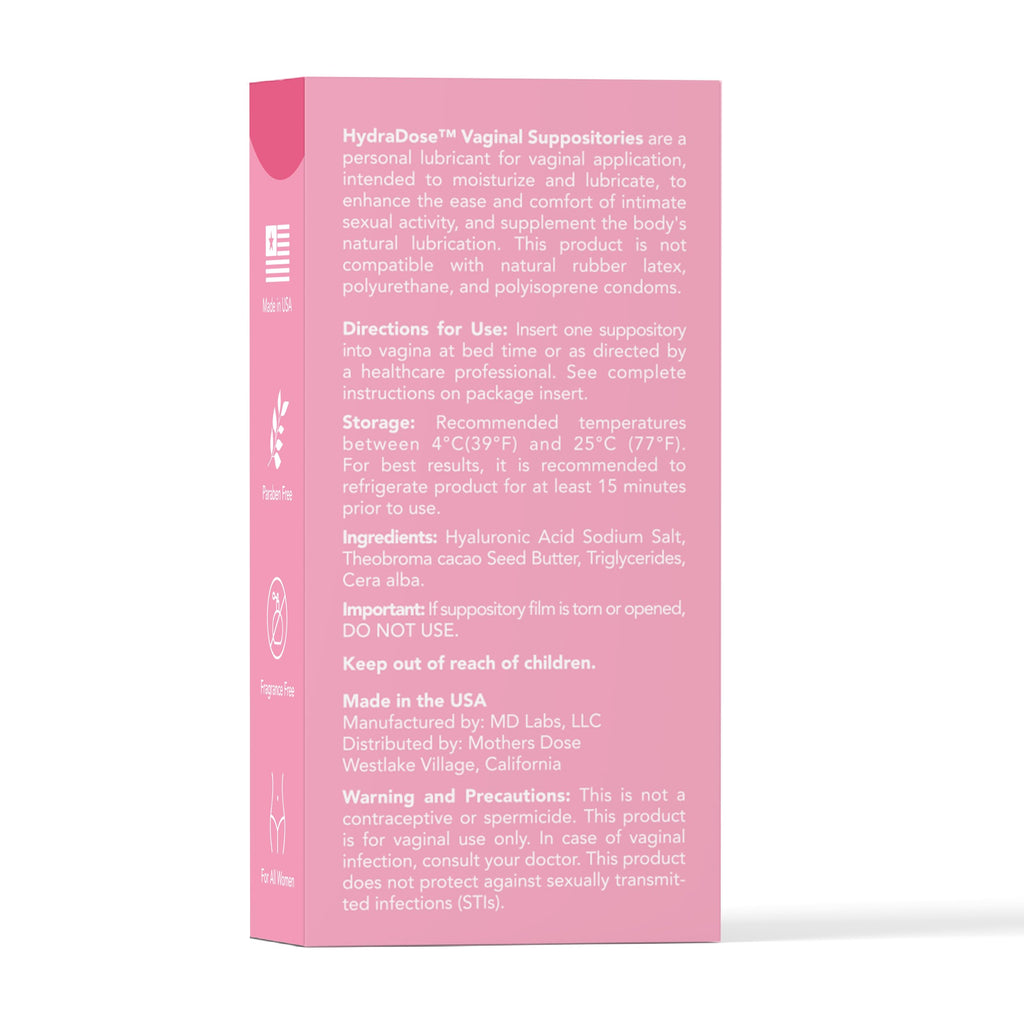 Mother's Dose HydraDose Hyaluronic Acid Vaginal Moisturizer Suppository