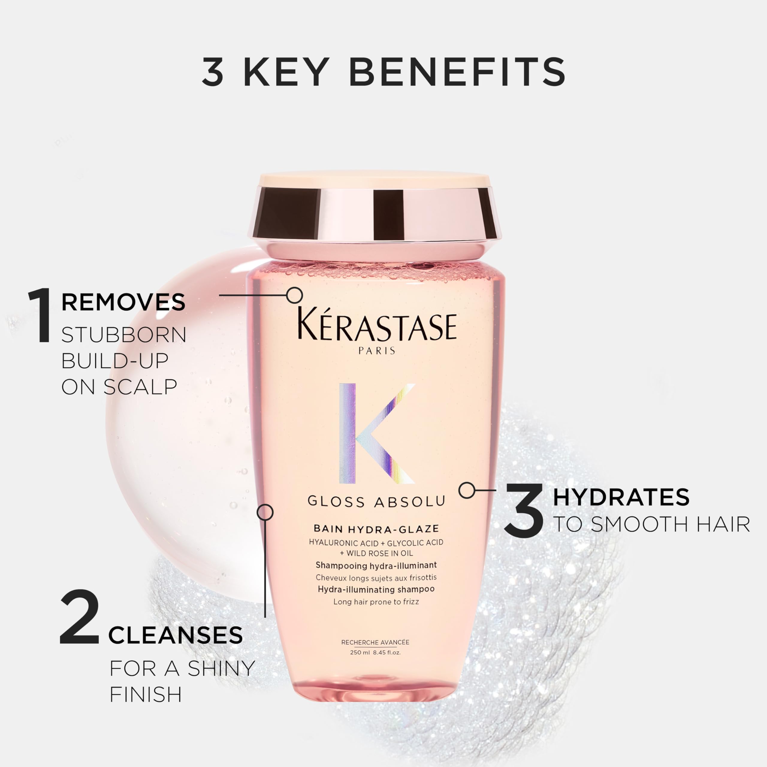 Kerastase Gloss Absolu High-Shine Anti-Frizz Shampoo - Cleanses & Reveals Ultimate Shine, For Glossy & Bouncy Hair