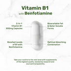 DEAL SUPPLEMENT Vitamin B1 500mg with Benfotiamine, 240 Capsules – 2 in 1 Enhanced Formula – Fat & Water Soluble Thiamine B1 Supplement – Third Party Tested, Non-GMO, No Gluten