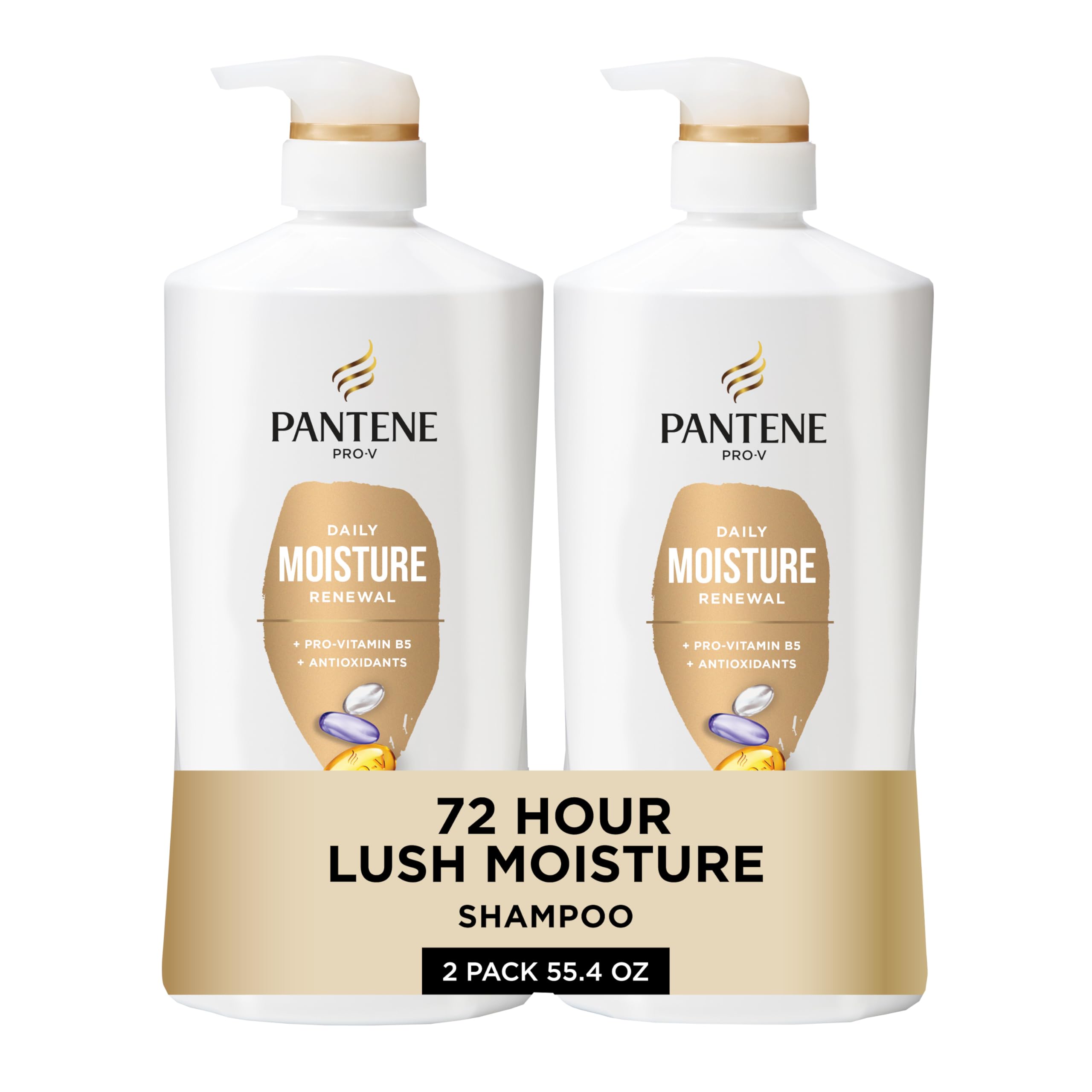 Pantene Shampoo, Sheer Volume - Lightweight Nourishment for Fine, Color-Treated Hair, 72-Hour Fullness and Body, 27.7 Oz Each, 2-Pack + Miracle Rescue Shot (0.5 Oz)