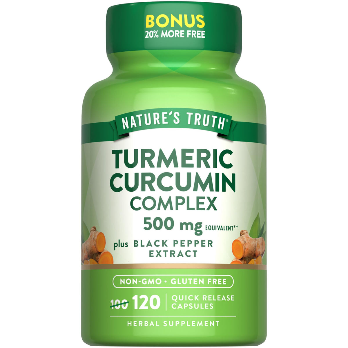Nature's Truth Turmeric Curcumin | 120 Capsules | with Black Pepper Extract