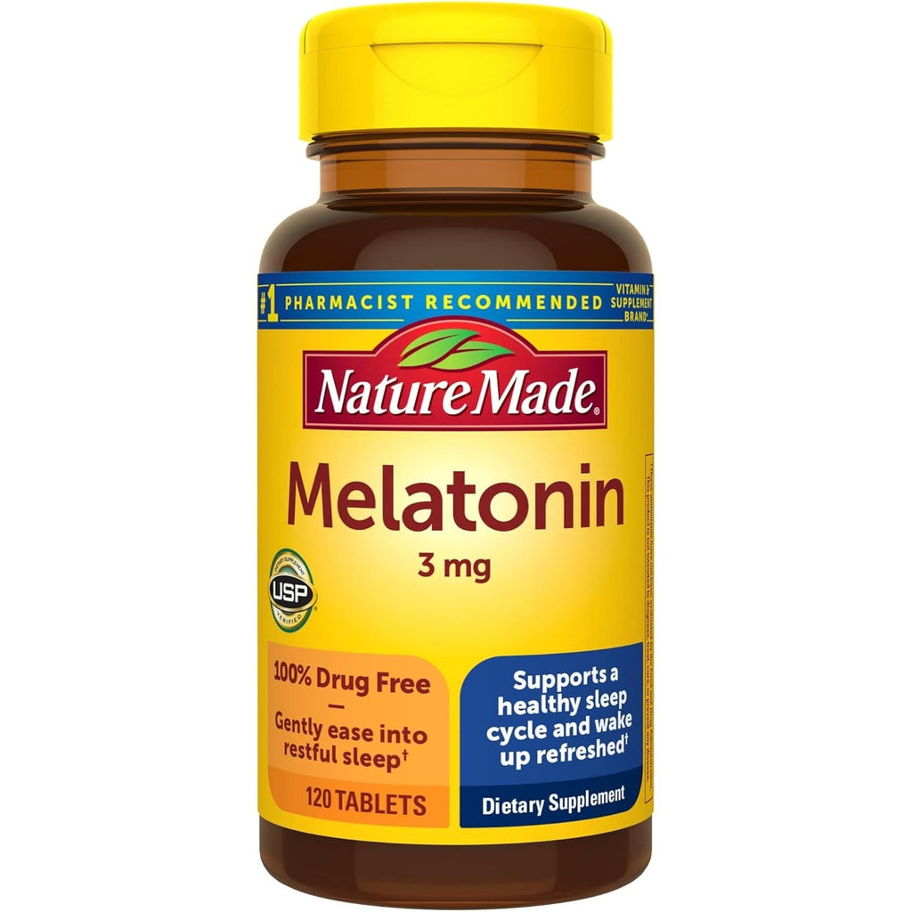 Buy now Nature Made Melatonin 3mg Sleep Aids for Adults, 100% Drug Free Sleep Aid, Sleep Supplements, 120 Tablets, 120 Day Supply 120 Count (Pack of 1) at indiglob india