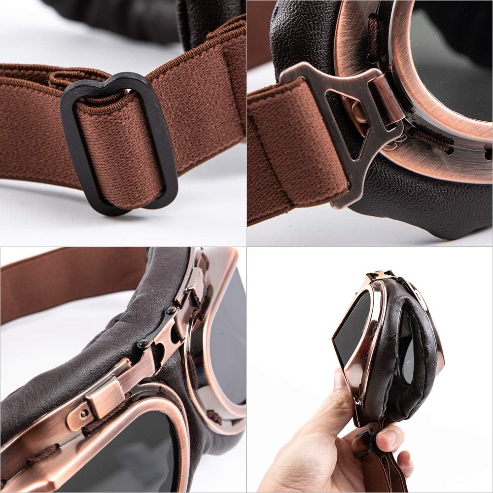 Buy now evomosa Motorcycle Goggles Vintage Pilot Style Cruiser Scooter Goggle Outdoor Sand Goggles Bike Racer Cruiser Touring Eyewear for Half Helmet at indiglob india