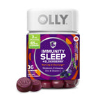 OLLY Immunity Sleep Gummy, Immune and Sleep Support, 3mg Melatonin, Echinacea, Zinc, Vitamin C, Chewable Supplement, Midnight Berry - 60 Count