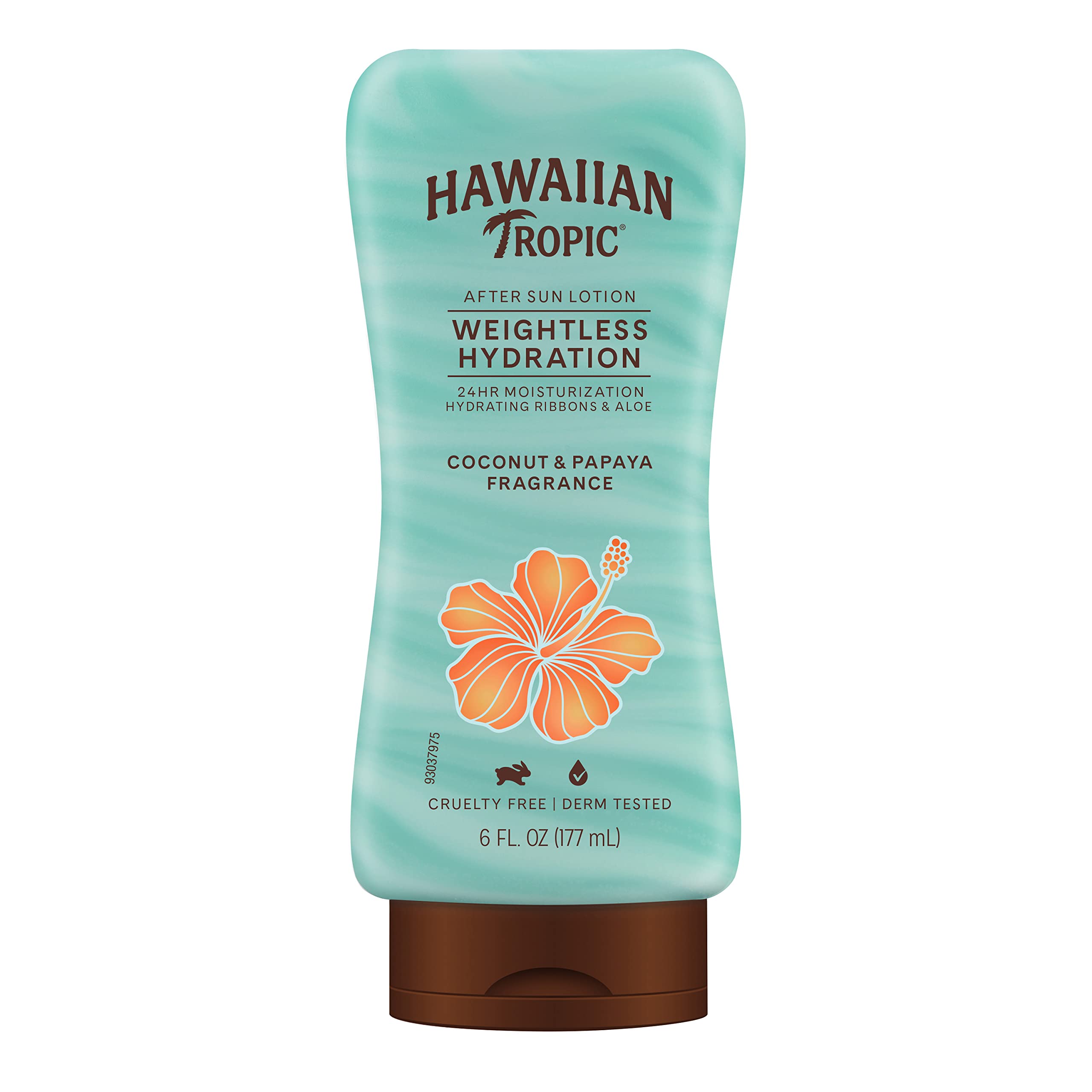 Hawaiian Tropic Weightless Hydration After Sun Lotion, 6 Fl Oz | 24 hour moisturizing after sun care, Hydrating lotion with aloe and shea butter, Coconut papaya scent, Lightweight texture