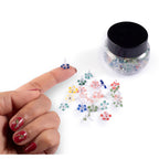 100 PCS Daisy Decorative Gems| Flower Glass Beads with Storage Jar| Thicker and Consistent Size Daisies | Premium Assorted, Vibrant Colour Daisies.