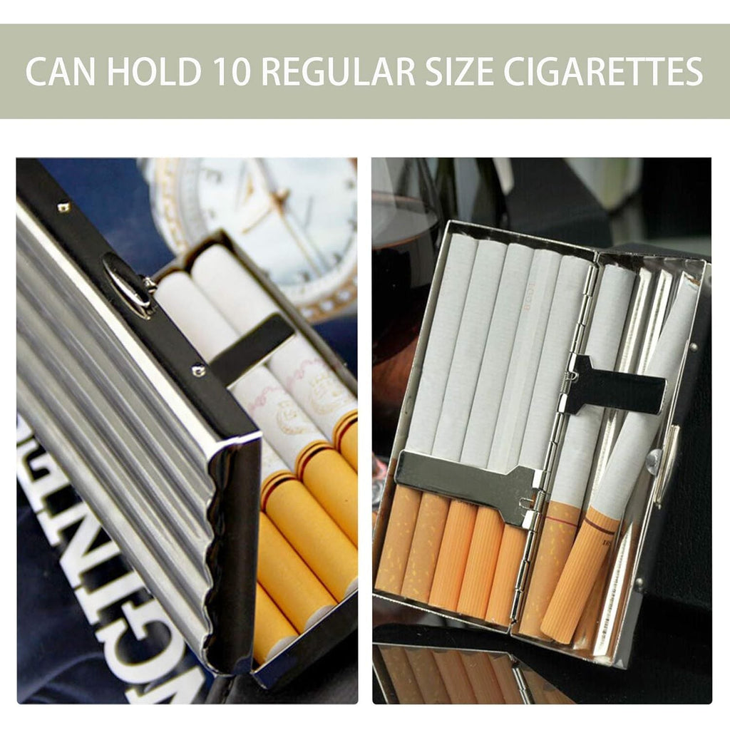 Buy now Creative Thin Portable Stainless Steel Pocket Carrying Cigarette Box Case for Holds 10 Regular Size Cigarettes (Not Included Cigarette) at indiglob india
