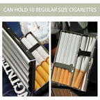 Buy now Creative Thin Portable Stainless Steel Pocket Carrying Cigarette Box Case for Holds 10 Regular Size Cigarettes (Not Included Cigarette) at indiglob india