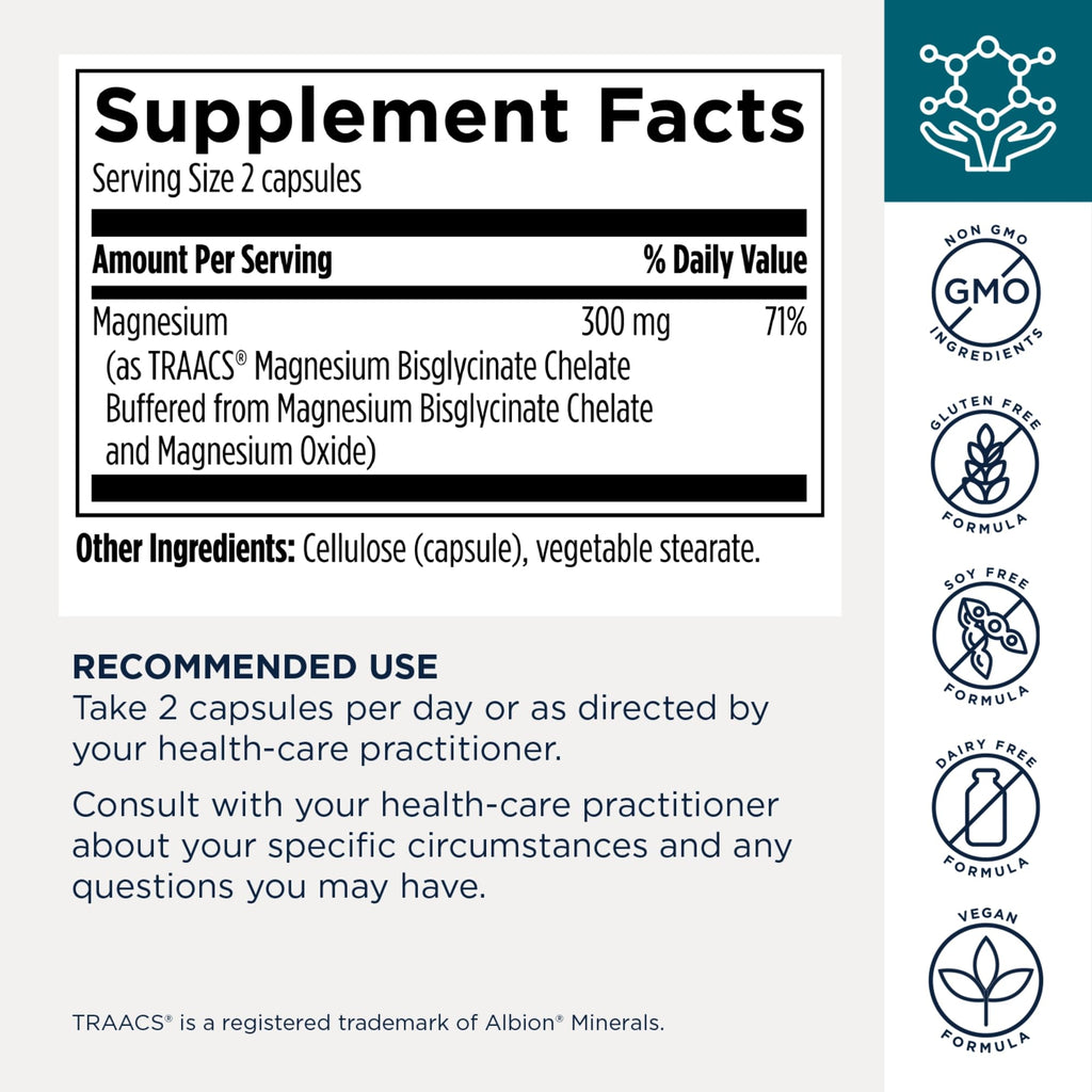 Designs for Health Magnesium Glycinate Complex - High Absorption, Patented Magnesium Complex - Promotes Calm Sleep, Energy, Bone & Heart Health, and Immune Support - Vegan, Gluten Free (120 Capsules)