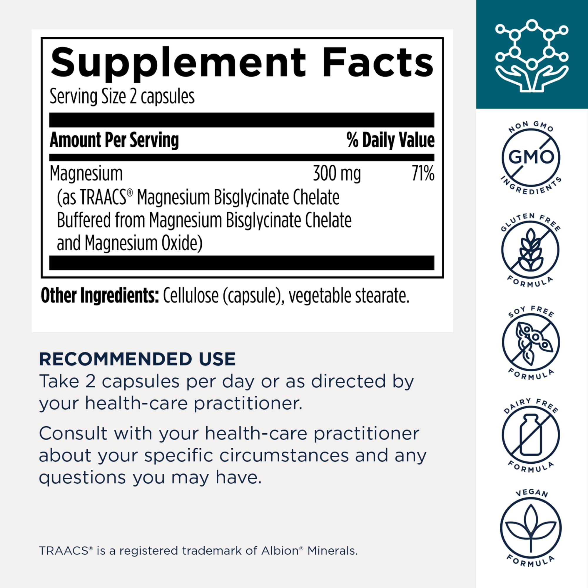 Designs for Health Magnesium Glycinate Complex - High Absorption, Patented Magnesium Complex - Promotes Calm Sleep, Energy, Bone & Heart Health, and Immune Support - Vegan, Gluten Free (120 Capsules)