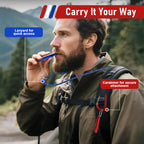 6 Pack Emergency Whistle Set, 120dB, 3 Paracord Lanyards & 3 Carabiners