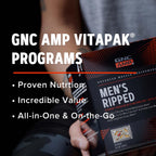 Buy now GNC AMP MenÆ’??s Ripped Vitapak Program, 4 in 1 Product Vitamin Pack, Metabolism & Lean Muscle Tone, Burn Calories, Water Shedding, Adult Multivitamin, Caffeine, CLA, Proven Ingredients, 30-Day Supply at indiglob india