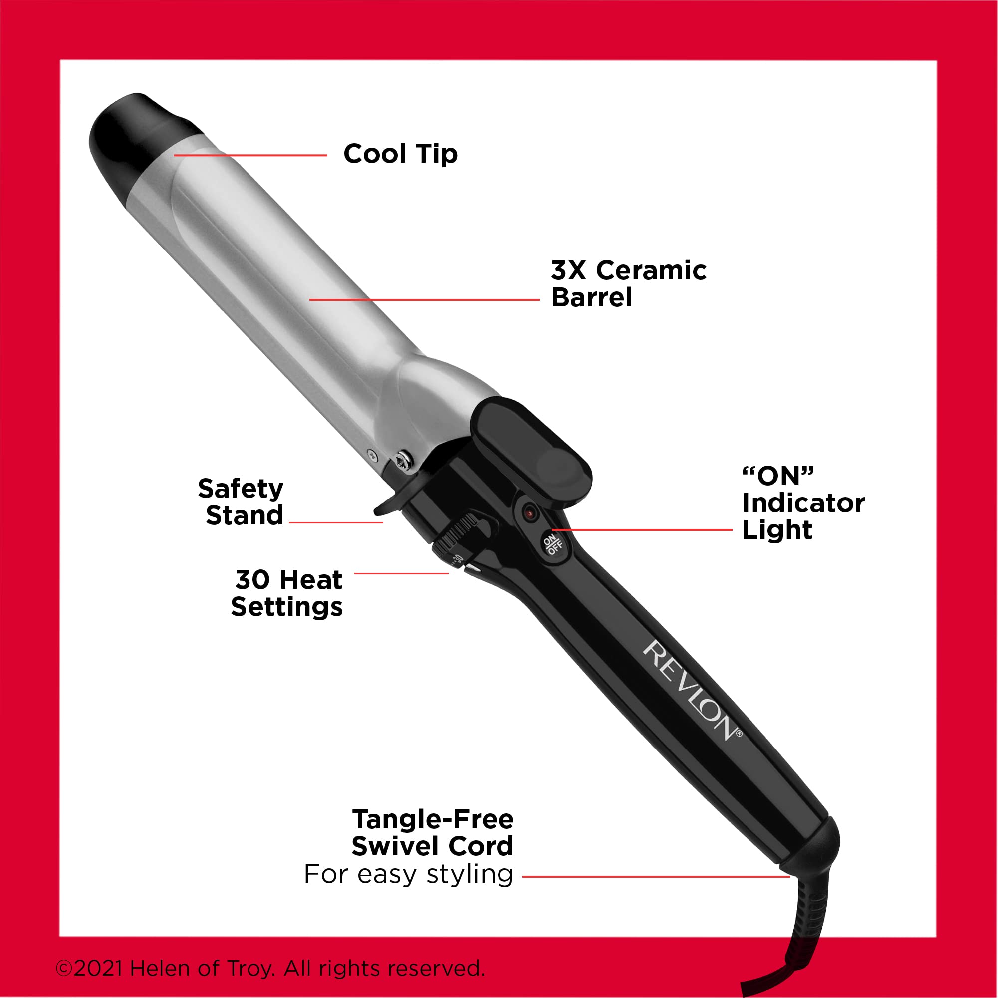 Buy now Revlon Perfect Heat Triple Ceramic Curling Iron | For Silky Smooth Loose Curls (1-1/2 in) at indiglob india