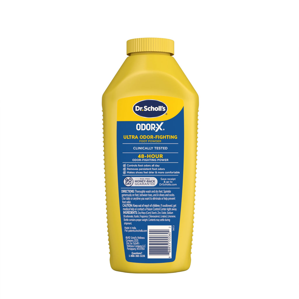 Buy now Dr. Scholl's Odor-X Ultra Odor-Fighting Foot Powder, 6.25 oz - Talc-Free Formula Destroys Odors Instantly, Absorbs Sweat, All-Day Odor Protection Guaranteed, Keep your Feet Feeling Fresh and Dry, 3 Ct at indiglob india