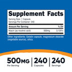 Nutricost Niacin (Vitamin B3) 500mg, 240 Capsules, with Flushing, GMO-Free | Gluten-Free