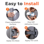 2-Pack Child Proof Fridge Lock with Adhesive - No Tools Required - Refrigerator Lock for Kids - Freezer Latch to Keep Door Closed - for Toddlers, Cats, & Dogs.