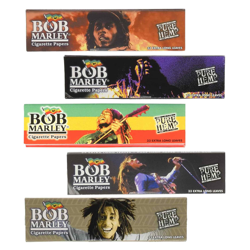 Bob Marley Rolling Paper - King Size Extra Long (110mm) Cigarette Paper - Pack of 5 Booklets!