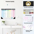 Desk Calendar 2026-2027 - 18 Month Desk Calendar july 2026-2027 Dec, 17" x 12", Large Desk Calendar with Thick Paper, Plastic Cover, Stickers, Home or Office Calendar for Easy Organizing