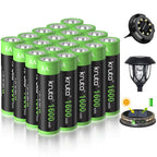 Rechargeable AA Battery Solar Batteries AA for Solar Lights 20 Pack