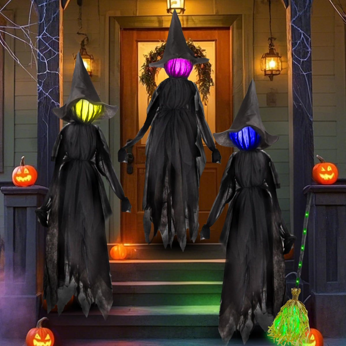 winemana 3 Pack Halloween Decorations Outdoor Halloween Witches Decor, 6FT