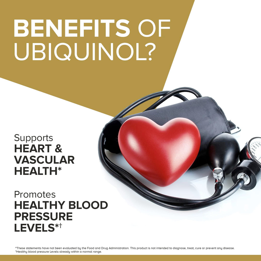 Qunol Ubiquinol 100mg, Powerful Antioxidant for Heart Health, 120 Softgels | #1 Cardiologist Recommended Supplement for Heart Health, Coenzyme Q10 Supplement to support Vascular Health & Cellular Energy