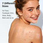 7 Sizes 831 Counts Pimple Patches Variety Pack for Face, Back | Hydrocolloid, Large Blemish Patches for Body, Chin, Chest, Cheek, Shoulder, Neck, Forehead (Dot, Moon, Rectangular, Square)