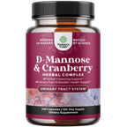 D Mannose with Cranberry Supplement - D Mannose 1000mg per Serving Capsules for Kidney Defense Support & Cleanse and Urinary Tract Health for Women & Men - Adults Bladder Health Supplement - 240 Count