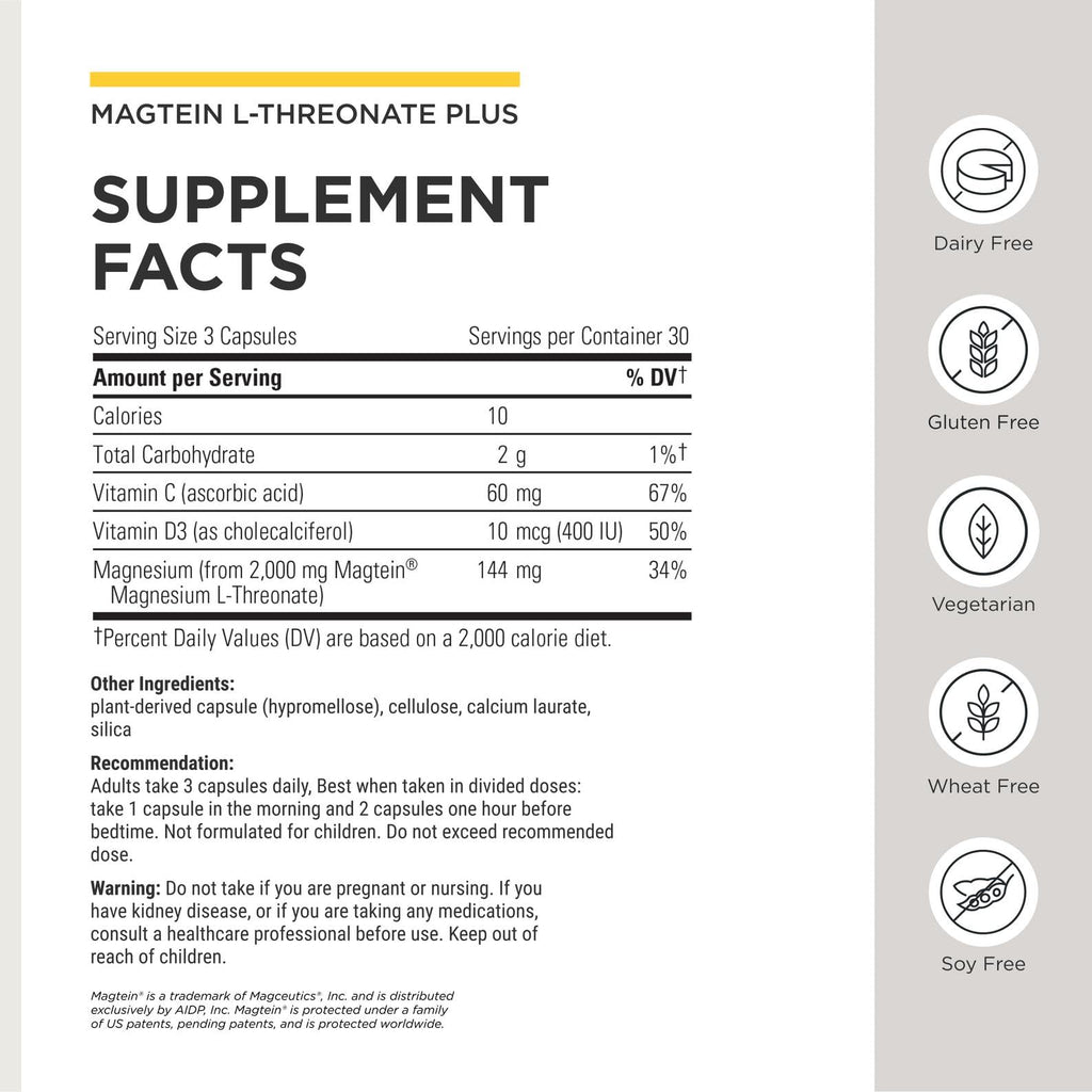 Integrative Therapeutics Magtein L-Threonate Plus, 90 Capsules