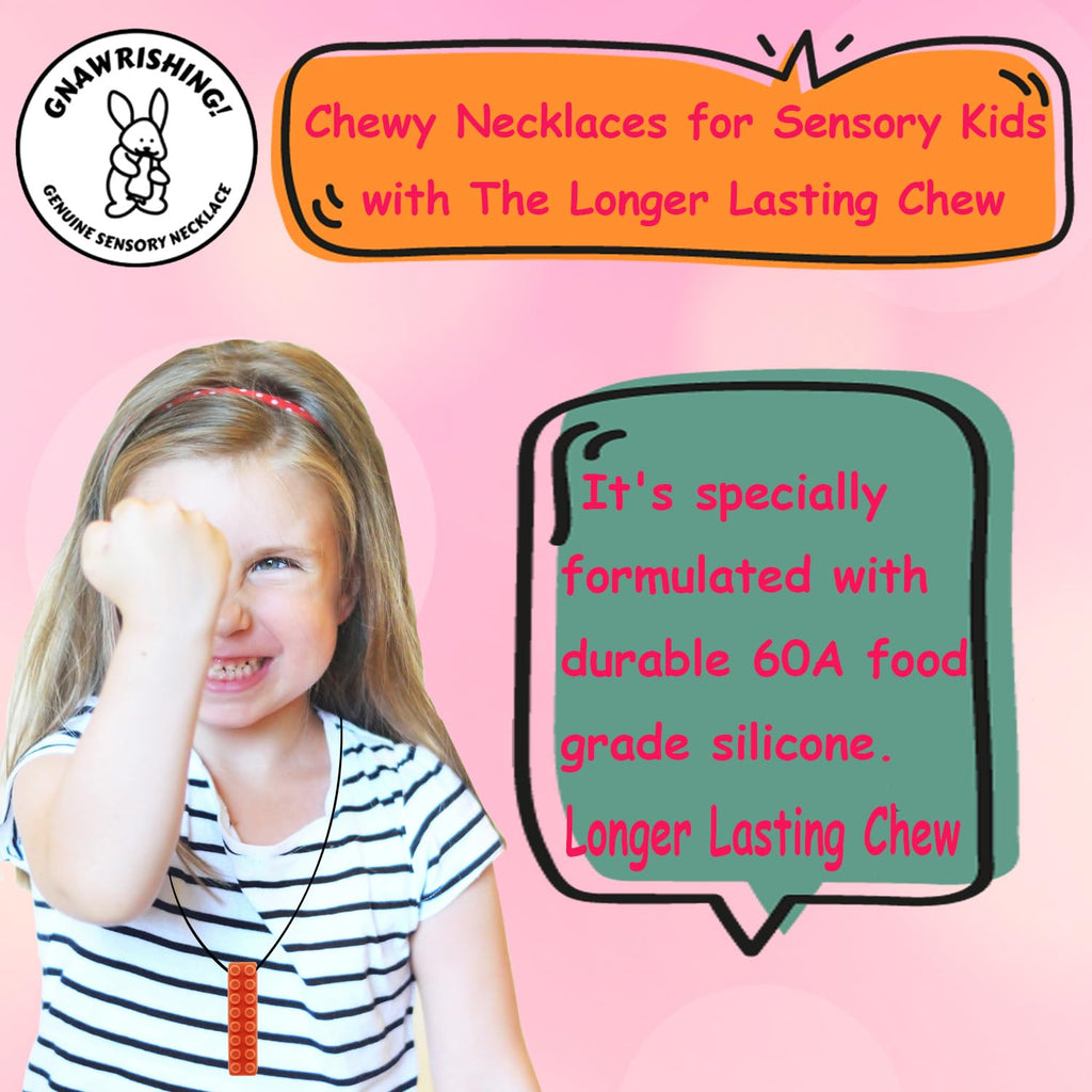 6 Pack Chew Necklaces for Sensory Kids, Chewy Toys for Kids Autism ADHD