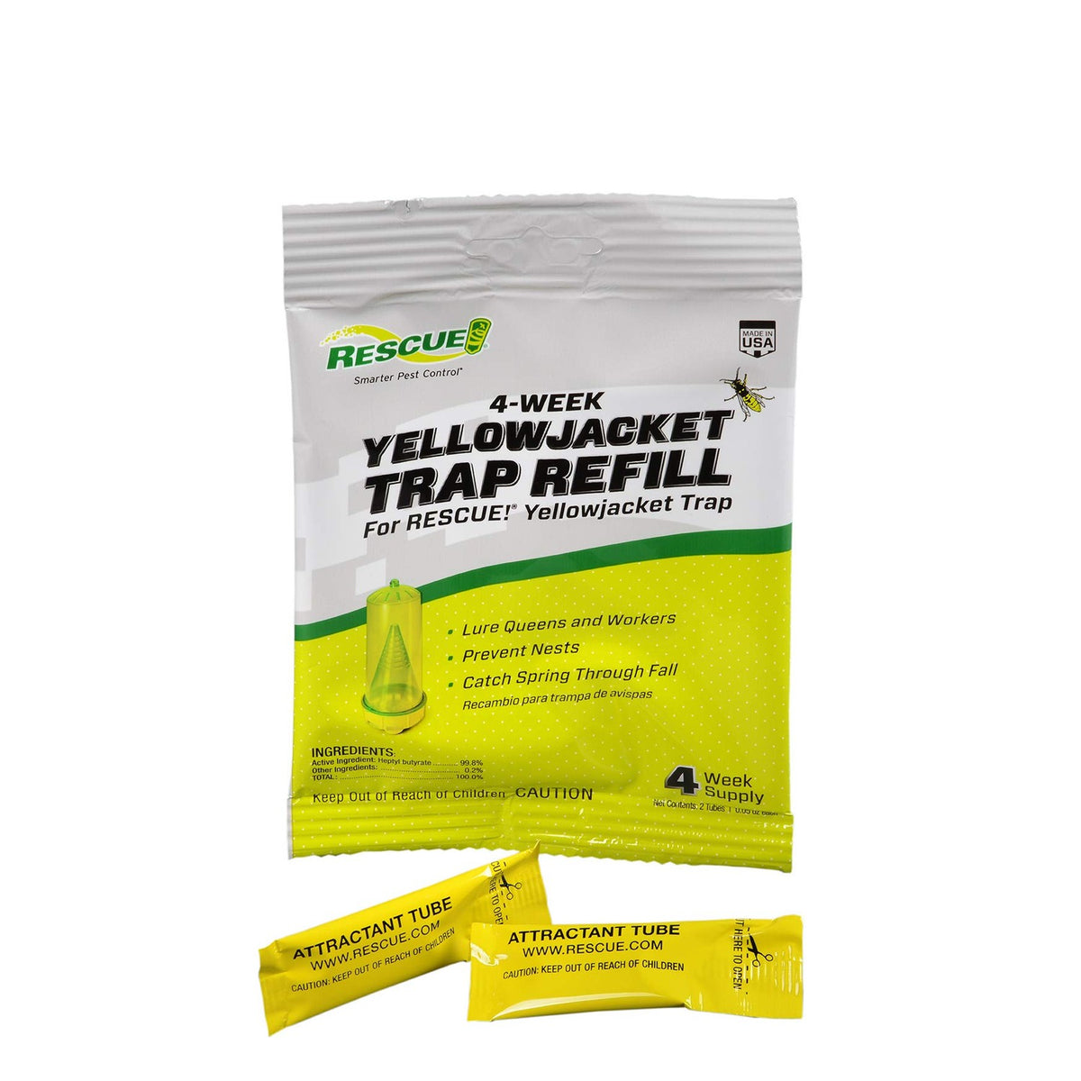 RESCUE! Yellowjacket Attractant – for RESCUE! Reusable Yellowjacket Traps – 4 Week Supply - 2 Pack
