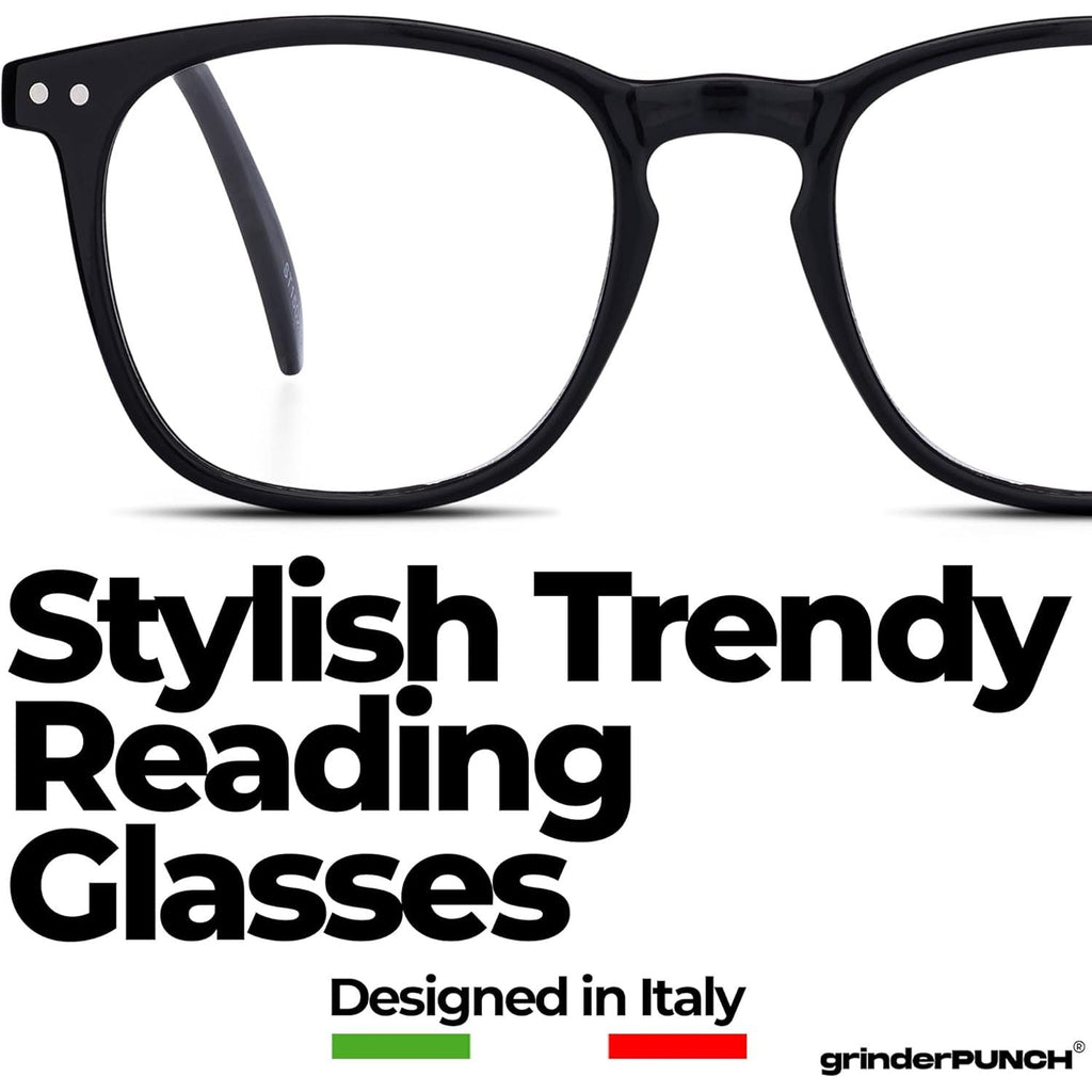 Buy now grinderPUNCH High Magnification Strong Power Readers Glasses | Available in +4.00 +4.50 +5.00 +6.00 | at indiglob india