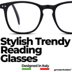 Buy now grinderPUNCH High Magnification Strong Power Readers Glasses | Available in +4.00 +4.50 +5.00 +6.00 | at indiglob india