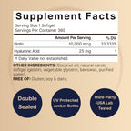 NatureBell Biotin 10000mcg + Hyaluronic Acid 25mg | 360 Coconut Oil Softgels, Premium Biotin Supplement for Hair Skin and Nails*