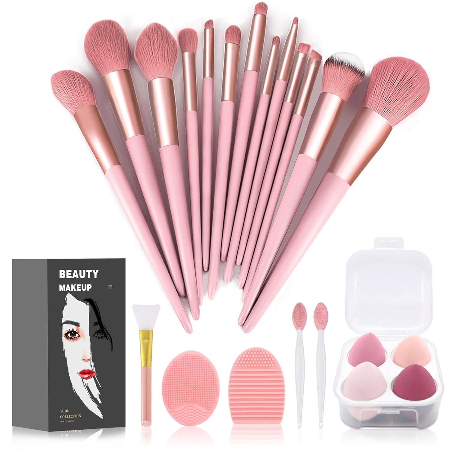 Buy now Makeup Brushes 22 Pcs Makeup Kit,Foundation Brush Eyeshadow Brush Make up Brushes Set (Green, 22 Piece Set) 22 Piece Set Pink at indiglob india