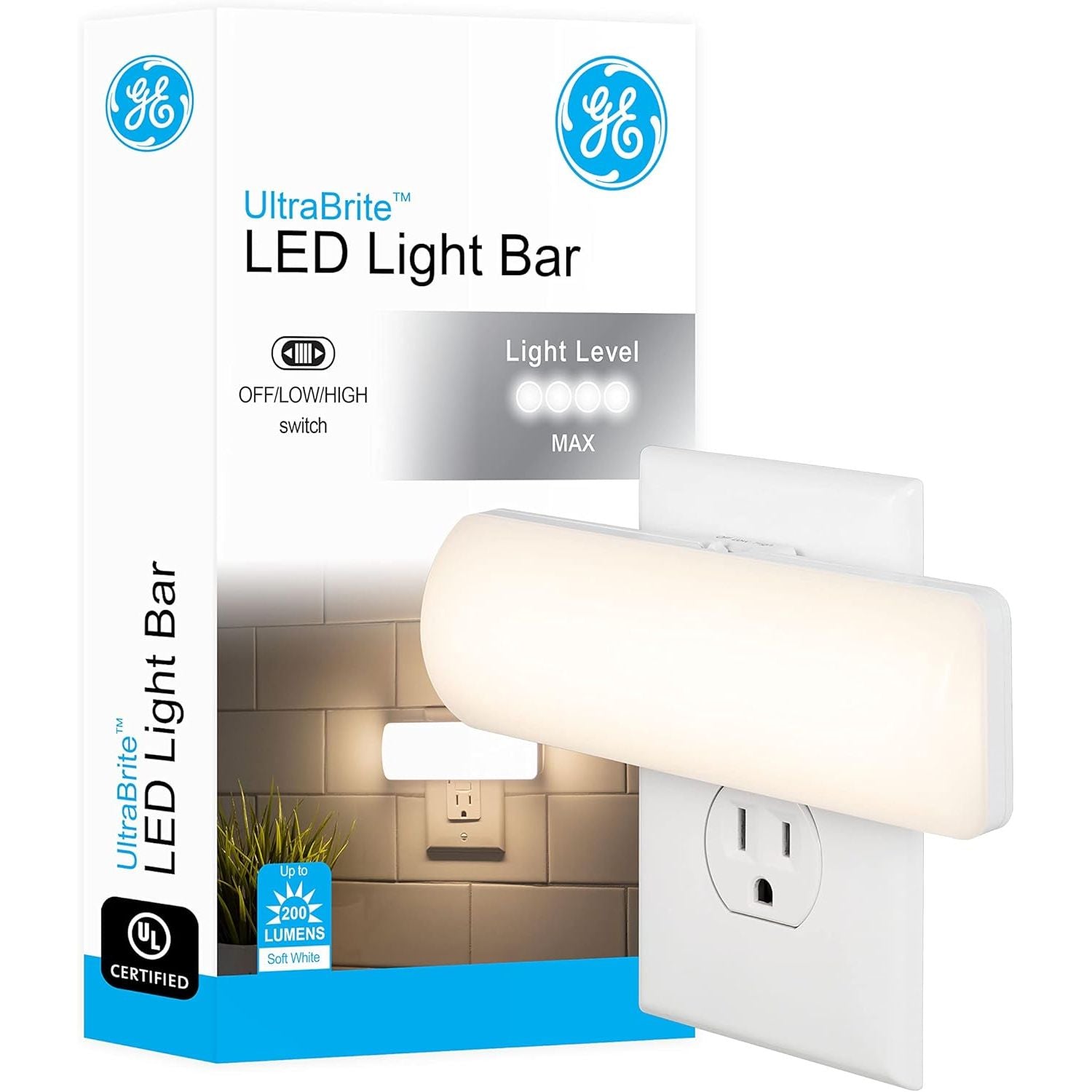 Buy now GE Ultrabrite LED Light Bar Night Lights Plug Into Wall Room Decor Ambient Lighting Dusk to Dawn Sensor Bright Nightlight, White, 100 Lumens, 2 Pack 1 Pack White 200 Lumens at indiglob india