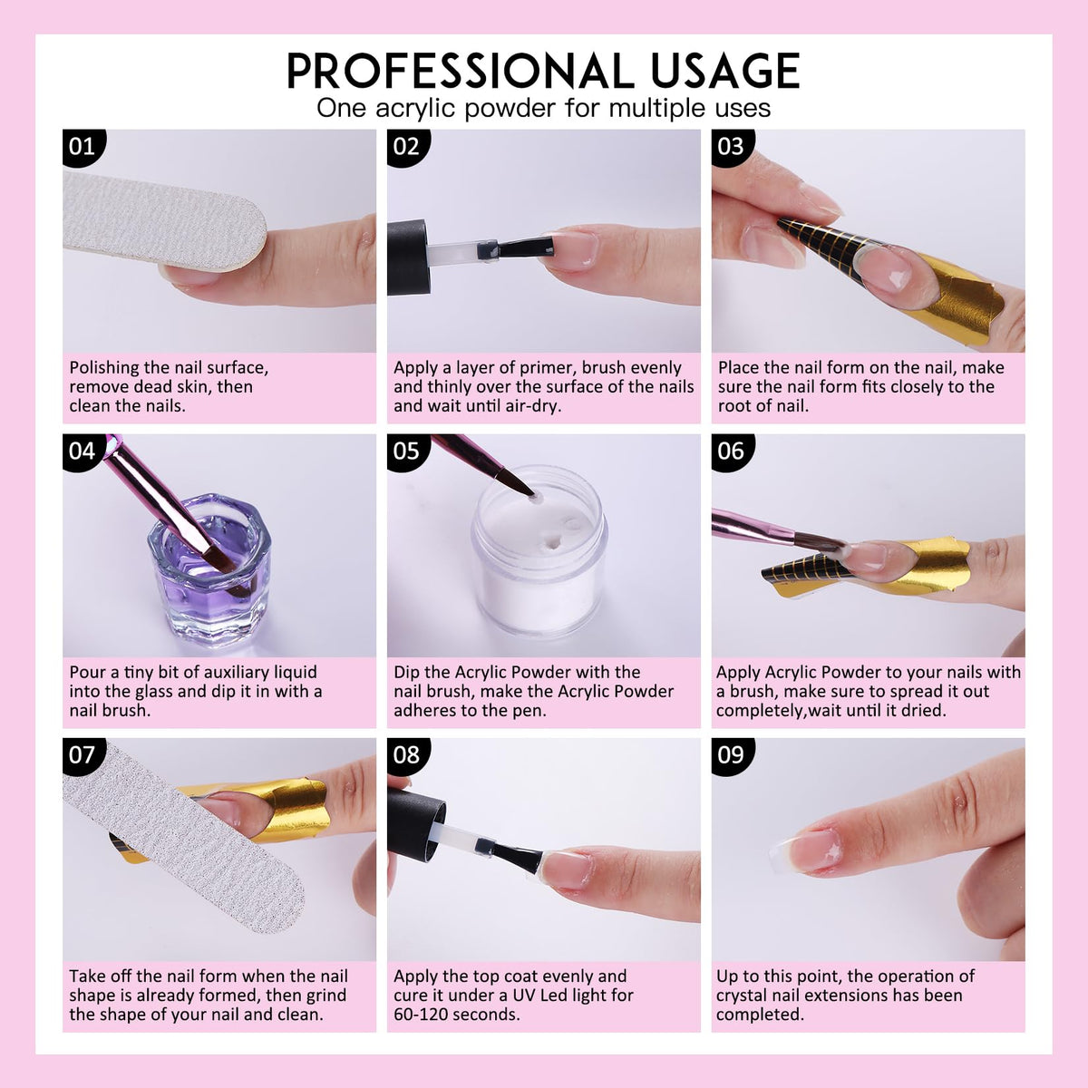 Acrylic Nail Kit with Everything: Beginners Set with Drill - Professional Acrylic Powder Glitter Monomer False Tips Top Base Coat Starter Kit - Full Decorations Nail Supplies for Nail Extensions Gift